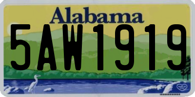 AL license plate 5AW1919