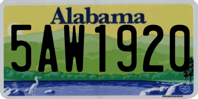 AL license plate 5AW1920