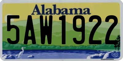 AL license plate 5AW1922