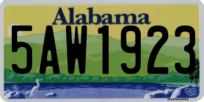 AL license plate 5AW1923
