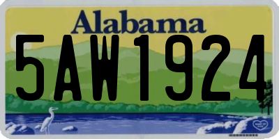AL license plate 5AW1924