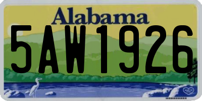 AL license plate 5AW1926