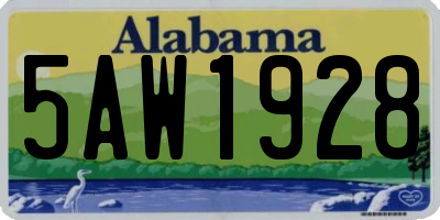 AL license plate 5AW1928