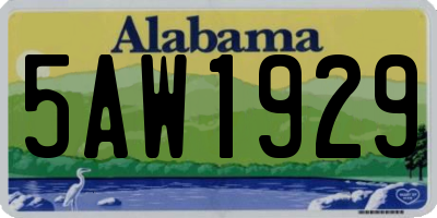 AL license plate 5AW1929