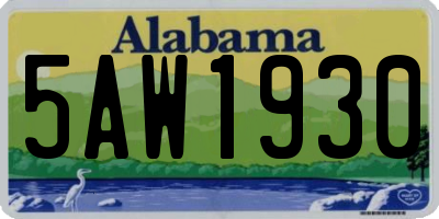 AL license plate 5AW1930