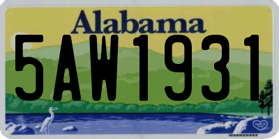 AL license plate 5AW1931