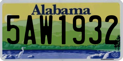 AL license plate 5AW1932