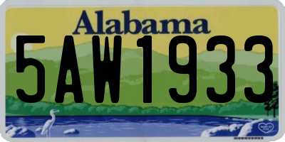 AL license plate 5AW1933