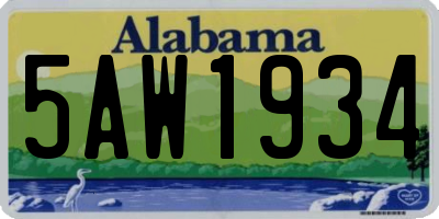 AL license plate 5AW1934