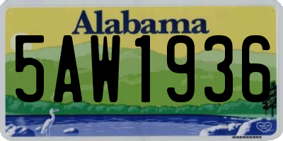 AL license plate 5AW1936