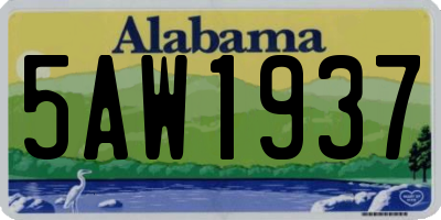 AL license plate 5AW1937