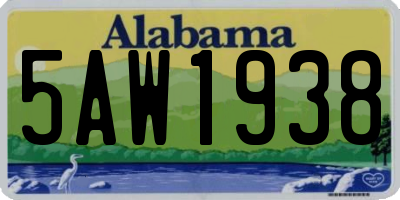 AL license plate 5AW1938