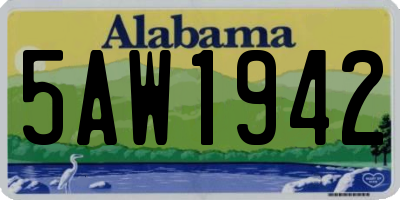 AL license plate 5AW1942