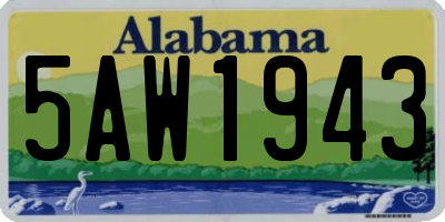 AL license plate 5AW1943