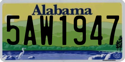 AL license plate 5AW1947