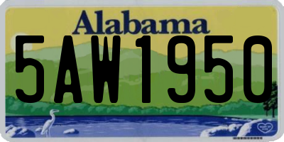 AL license plate 5AW1950