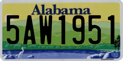 AL license plate 5AW1951