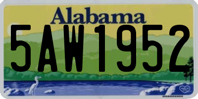 AL license plate 5AW1952