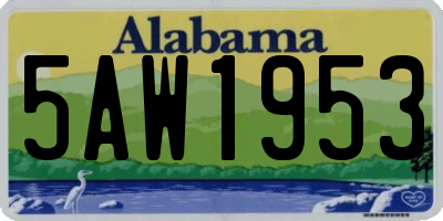 AL license plate 5AW1953