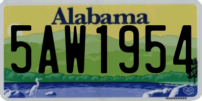 AL license plate 5AW1954