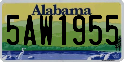 AL license plate 5AW1955