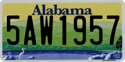 AL license plate 5AW1957