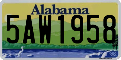 AL license plate 5AW1958