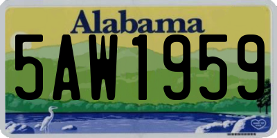 AL license plate 5AW1959