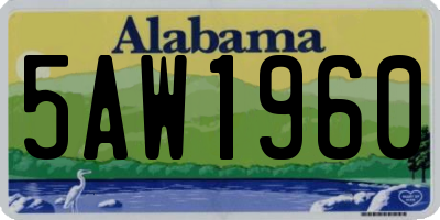 AL license plate 5AW1960