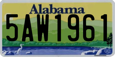 AL license plate 5AW1961