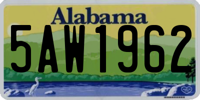 AL license plate 5AW1962