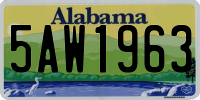AL license plate 5AW1963
