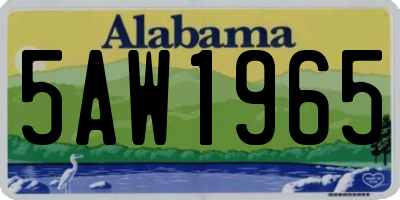 AL license plate 5AW1965