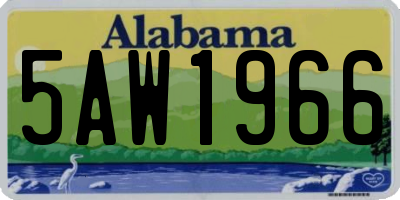 AL license plate 5AW1966