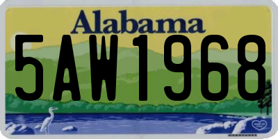AL license plate 5AW1968