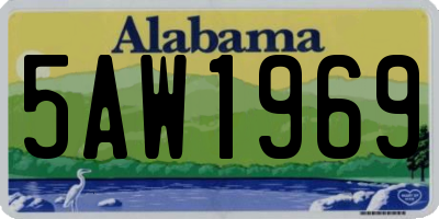 AL license plate 5AW1969