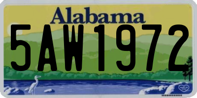 AL license plate 5AW1972