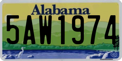 AL license plate 5AW1974