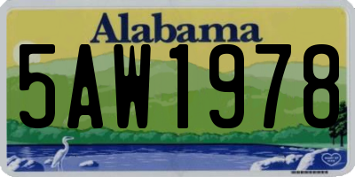 AL license plate 5AW1978