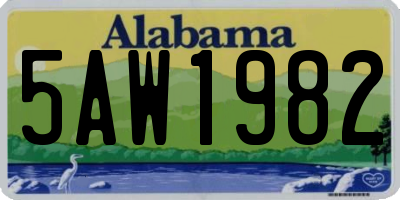 AL license plate 5AW1982