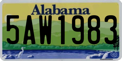 AL license plate 5AW1983