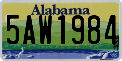 AL license plate 5AW1984