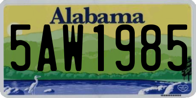 AL license plate 5AW1985