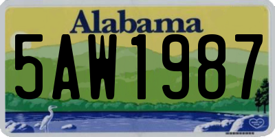 AL license plate 5AW1987