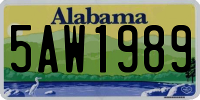 AL license plate 5AW1989