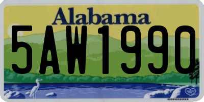 AL license plate 5AW1990