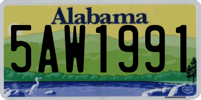AL license plate 5AW1991