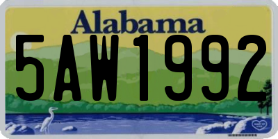 AL license plate 5AW1992