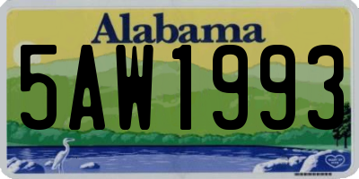 AL license plate 5AW1993
