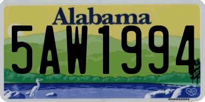 AL license plate 5AW1994